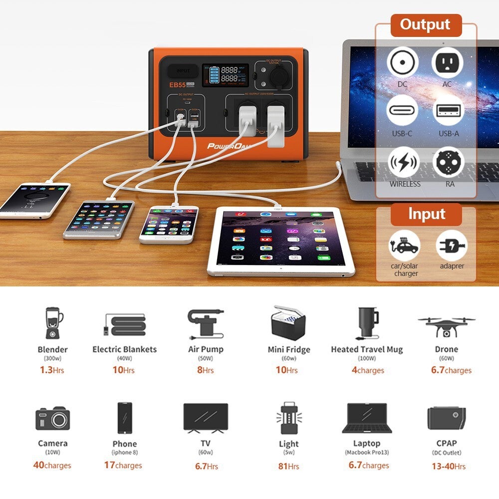 découvrez le générateur bluetti eb55, une station d'énergie portable idéale pour vos activités en plein air, les situations d'urgence ou l'alimentation de vos appareils électroniques. profitez d'une puissance fiable et d'une grande autonomie où que vous soyez.