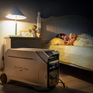 découvrez la station électrique portable ef ecoflow delta pro 3, avec une capacité de 4096wh extensible jusqu'à 12kwh. puissance de 4000w, équipée d'un panneau solaire intégré pour une énergie durable et autonome.